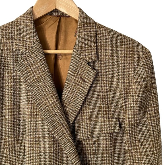 Warren K Cook Other - Vintage 80s Wool Blazer Mens 44 Womens XL Brown Glen Plaid Custom Blazer EUC